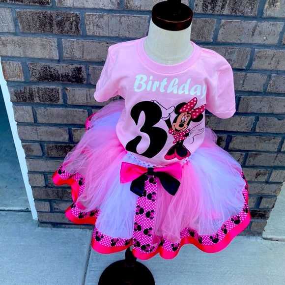 blue dress for baby girl Minnie 1st Birthday Tutu – Angie's Baby Shop main image 1